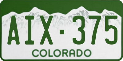 CO license plate AIX375