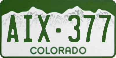 CO license plate AIX377