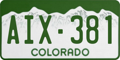 CO license plate AIX381