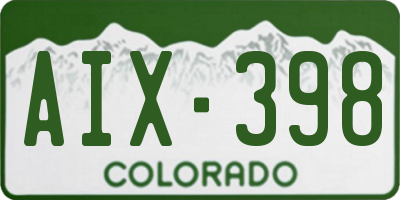 CO license plate AIX398