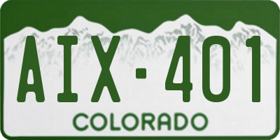 CO license plate AIX401