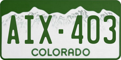 CO license plate AIX403