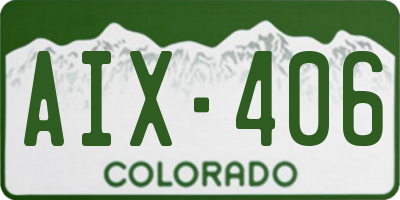 CO license plate AIX406