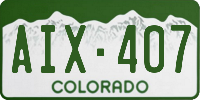 CO license plate AIX407