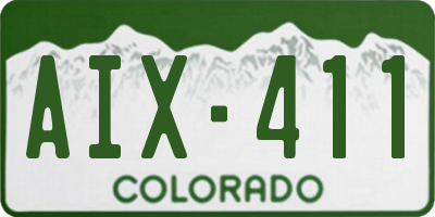 CO license plate AIX411