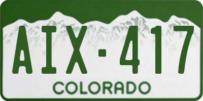 CO license plate AIX417