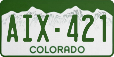 CO license plate AIX421