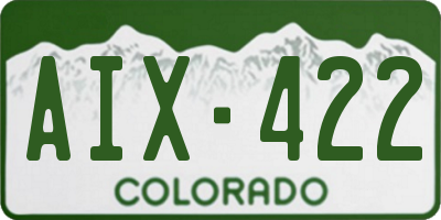 CO license plate AIX422