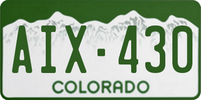 CO license plate AIX430
