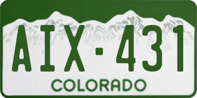 CO license plate AIX431