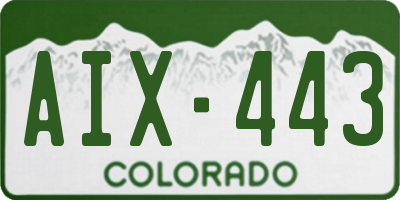 CO license plate AIX443