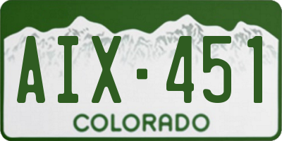 CO license plate AIX451