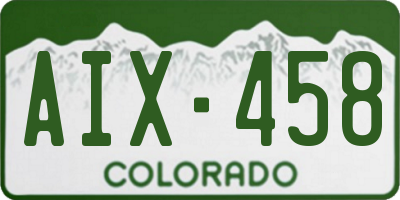CO license plate AIX458