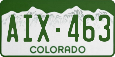 CO license plate AIX463