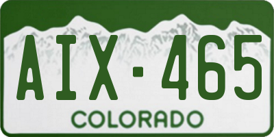 CO license plate AIX465