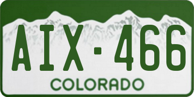 CO license plate AIX466