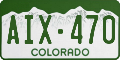 CO license plate AIX470