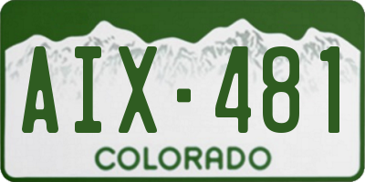 CO license plate AIX481