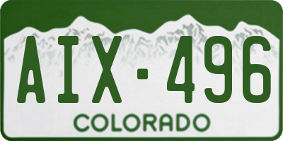 CO license plate AIX496