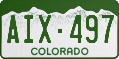 CO license plate AIX497