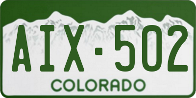 CO license plate AIX502