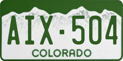 CO license plate AIX504