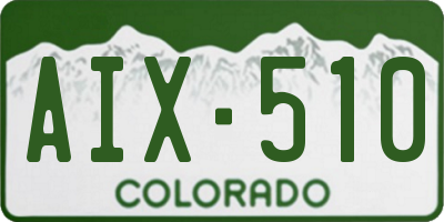 CO license plate AIX510