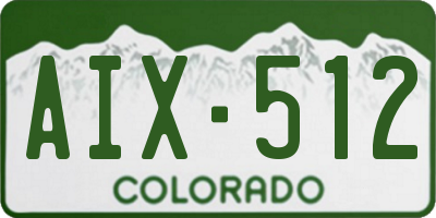 CO license plate AIX512