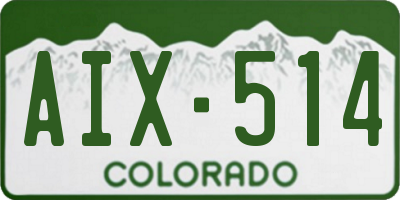 CO license plate AIX514