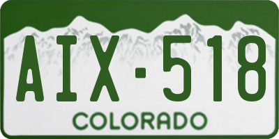 CO license plate AIX518