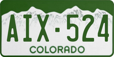 CO license plate AIX524