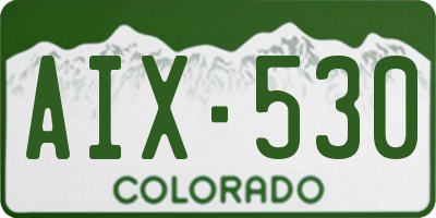 CO license plate AIX530