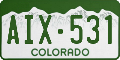 CO license plate AIX531