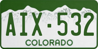 CO license plate AIX532
