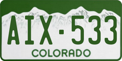 CO license plate AIX533
