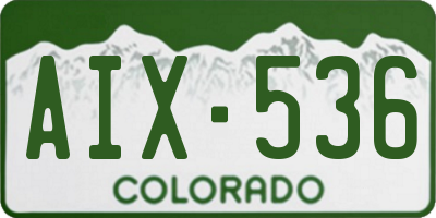 CO license plate AIX536