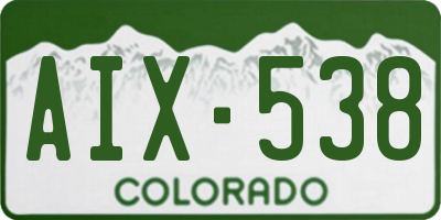 CO license plate AIX538