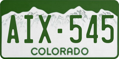 CO license plate AIX545