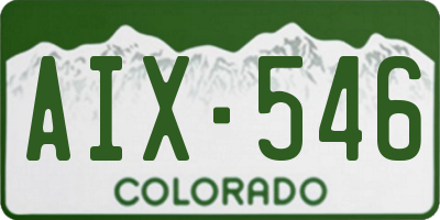 CO license plate AIX546