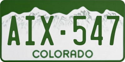 CO license plate AIX547