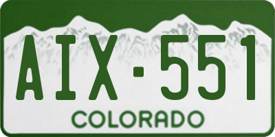 CO license plate AIX551
