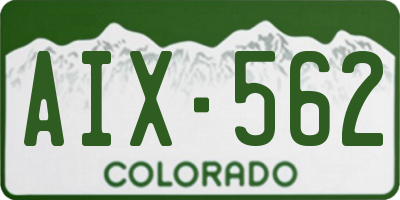 CO license plate AIX562