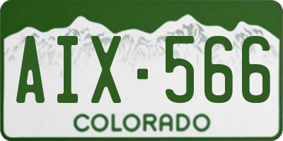 CO license plate AIX566