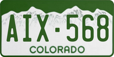 CO license plate AIX568