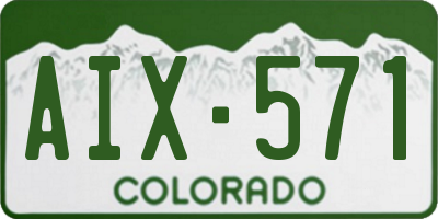 CO license plate AIX571