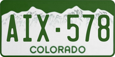 CO license plate AIX578