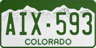 CO license plate AIX593