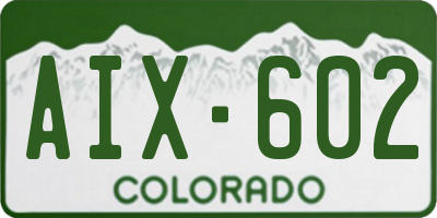 CO license plate AIX602