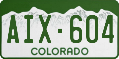 CO license plate AIX604