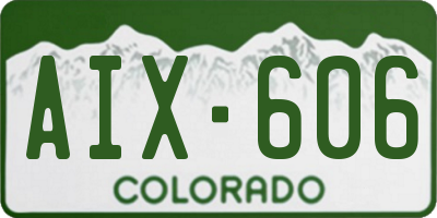 CO license plate AIX606